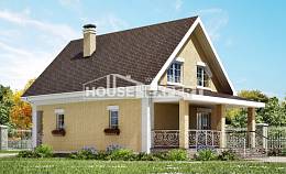 130-004-П Проект двухэтажного дома с мансардой, уютный загородный дом из бризолита Тейково, House Expert