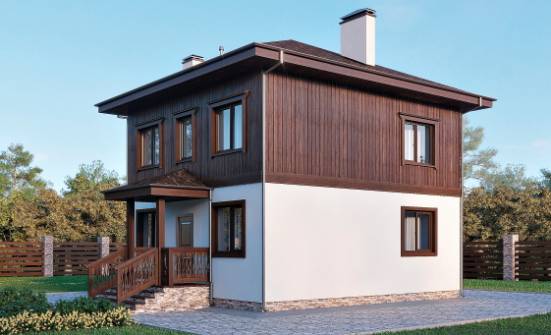 100-006-Л Проект двухэтажного дома, классический загородный дом из твинблока Приволжск | Проекты домов от House Expert