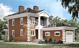 150-006-П Проект двухэтажного дома, гараж, классический коттедж из поризованных блоков, Приволжск